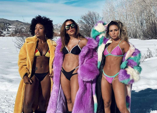 Wearing bikinis in the snow is the latest celebrity Instagram trend!