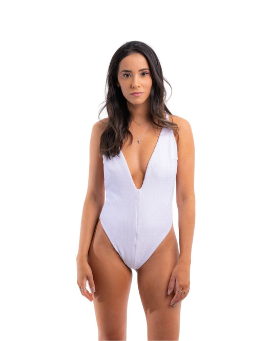 Solid Color White Tiger Swimsuit